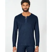 HempAge HempAge Herren Langarm-Shirt Hanf/Bio Baumwolle, Navy, – Produktbild 1 von 2