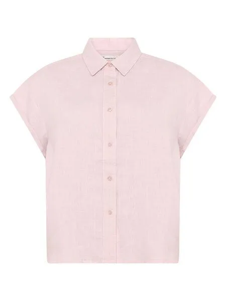 KnowledgeCotton Apparel KnowledgeCotton Apparel ASTER faltbares Kurzarm-Leinenhemd - Bio-Leinen - GOTS/Vegan, Rosa (pale-lilac), – Produktbild 1 von 4