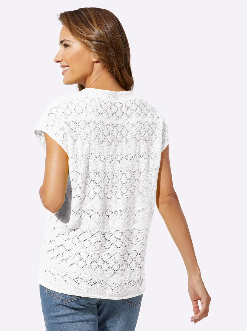 Witt Kurzarmpullover, Weiß, – Produktbild 1 von 2