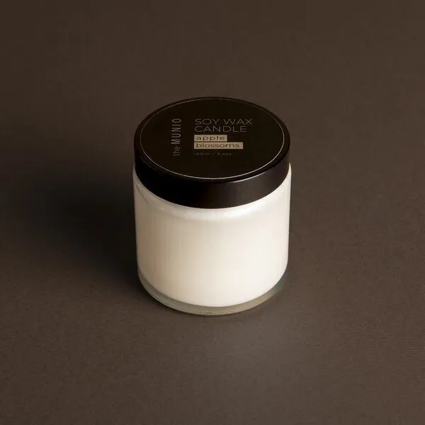 Munio Candela Munio Candela kleine Bio-Sojawachskerze mit Duft im Glas, Apfelblüte, – Produktbild 1 von 2