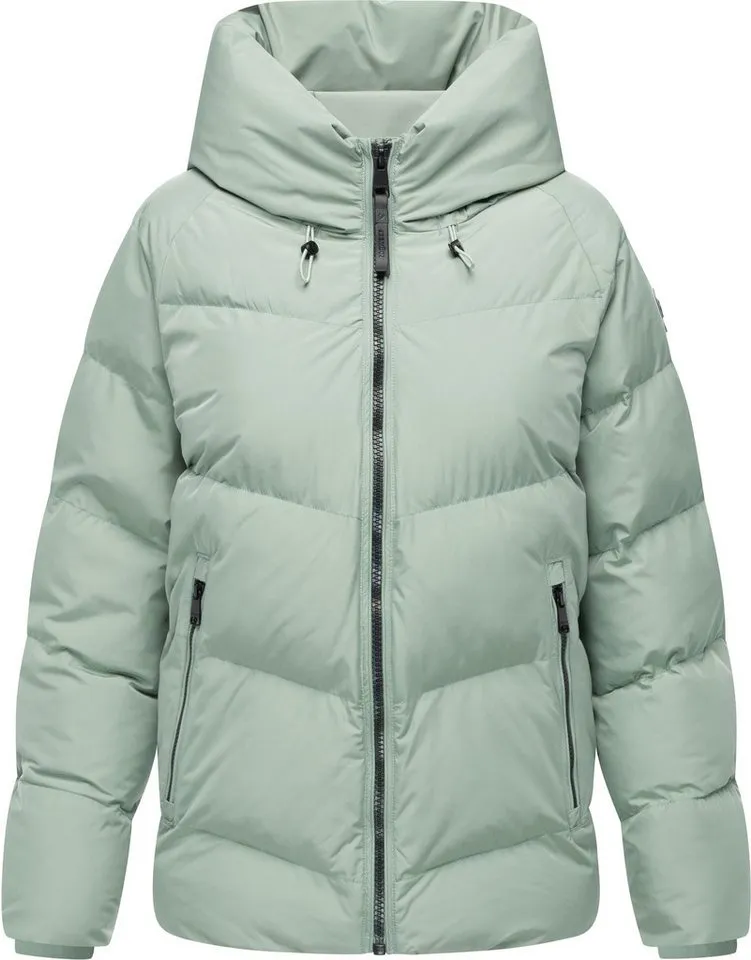 ragwear ragwear Steppjacke Cessi Wasserdichte Damen Winterjacke mit großer Kapuze, Grau|grün, – Produktbild 2 von 4