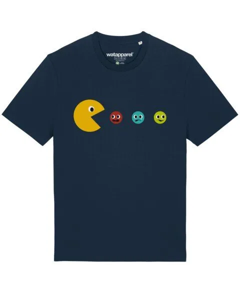 watapparel watapparel T-Shirt Unisex Pacmännchen, French navy, – Produktbild 1 von 3
