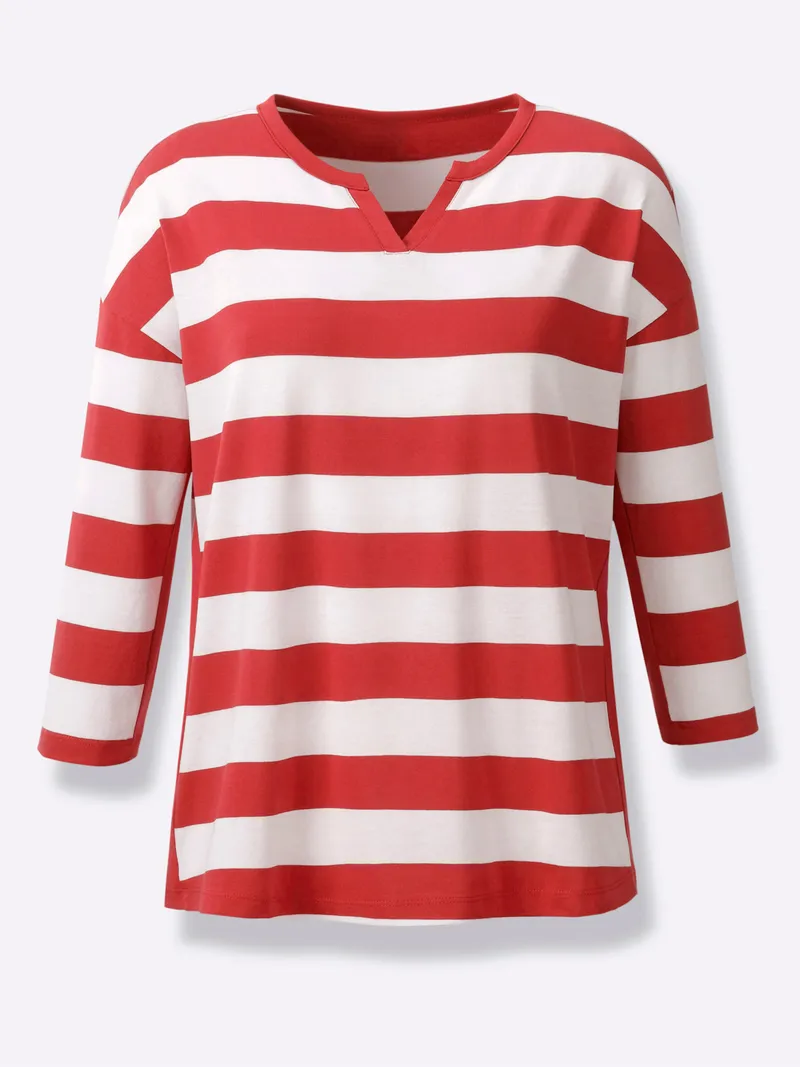 heine Ringelshirt erdbeere-weiß-geringelt, Erdbeere-weiß-geringelt, – Produktbild 1 von 2