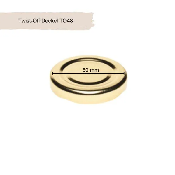 mikken mikken 20 Ersatzdeckel TO48 Ø 5 cm für Glasflaschen Twist-Off Schraubdeckel, Gold, – Produktbild 2 von 3