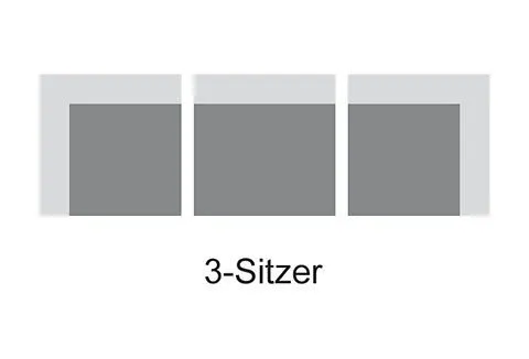 DOMO collection 3-Sitzer Alisson zeitlose Formensprache, modern flache Armlehnen, Breite 199cm, fester Sitzkomfort, frei im Raum stellbar, Grau, – Produktbild 4 von 4