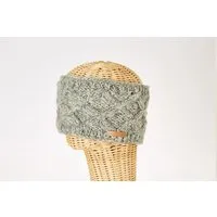 short'n'pietz short'n'pietz Schurwollstirnband mit Zopfrautenmuster, handgestrickt, Hellgrau, – Produktbild 1 von 1