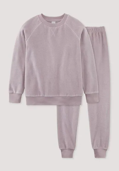 hessnatur hessnatur Frottee Pyjama Relaxed aus reiner Bio-Baumwolle, Mattrosa, – Produktbild 1 von 1