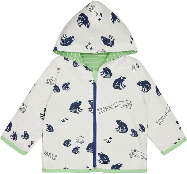 loud + proud loud + proud Babys & Kinder Wendejacke mit Kapuze, GOTS-zertifiziert, Opal(grün), – Produktbild 2 von 3