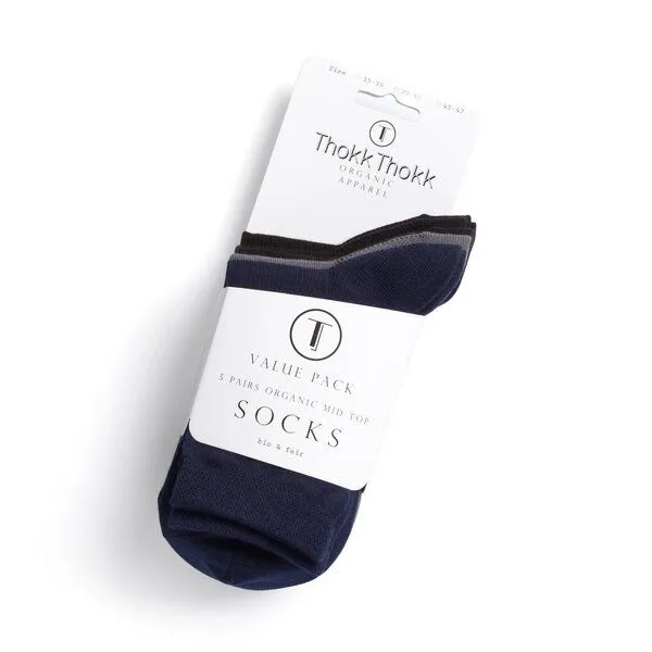 THOKKTHOKK ThokkThokk 5er-Pack Basic Socken, Mix schwarz-grau-navy, – Produktbild 2 von 3