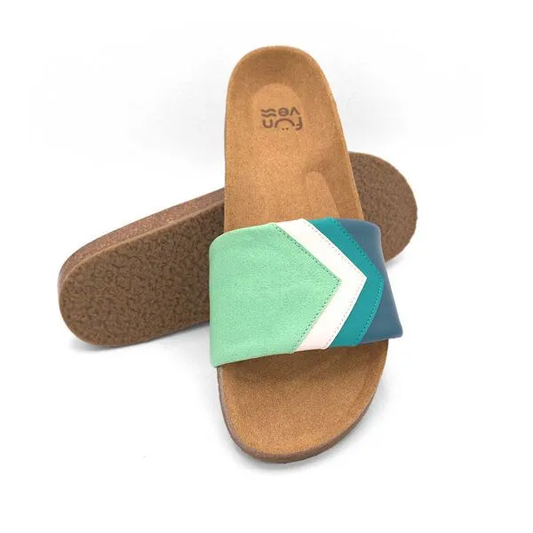 Fünve Fünve Vegane Slides mit Fußbett | Herren, Cucumber (grün), – Produktbild 3 von 4