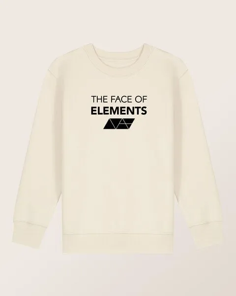 THE FACE OF ELEMENTS The Face of Elements Bold Relaxed Fit Kids Sweatshirt aus 100% Bio-Baumwolle, Cream (white), – Produktbild 1 von 4