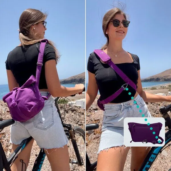 FUCHS & REBELL FUCHS & REBELL LUCA 2.0 Crossbody BikeBag 3-Punkt-Gurt, Lila, – Produktbild 3 von 4