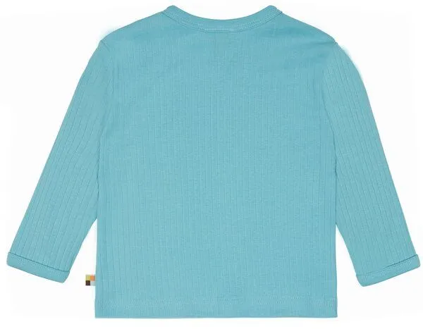 loud + proud loud + proud Babys & Kinder Shirt Derby Rib mit Druck, GOTS-zertifiziert, Cyan(petrol), – Produktbild 1 von 2