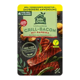 Billie Green Veganer Grill-Bacon mit Paprika, 180g – Produktbild 1 von 1