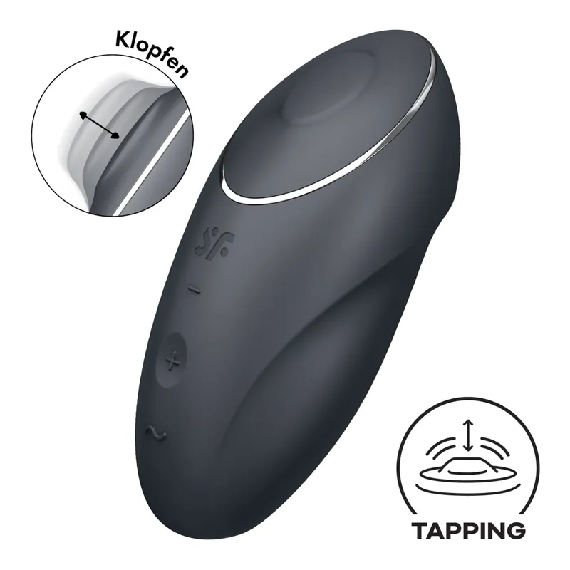Satisfyer Satisfyer Tap & Climax 1, 11 cm, Anthrazit, – Produktbild 1 von 1