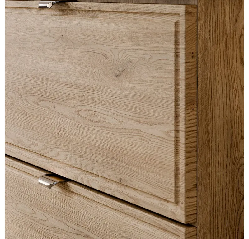 Lomadox Badmöbel-Set TEMUCO-56-CREMONA, (Spar-Set, 2-St., Waschtischunterschrank Hochschrank), in Eiche mit Rahmenfräsung, wandhängend, Braun, – Produktbild 3 von 5