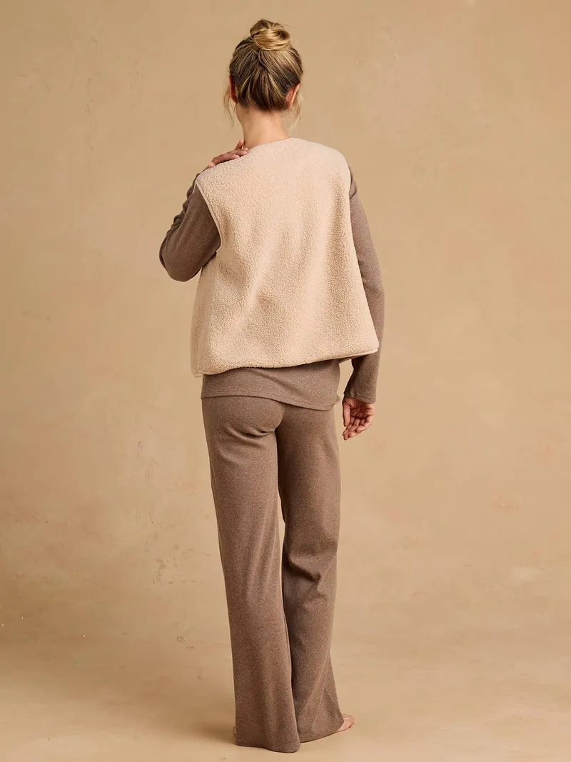 Envie De Fraise 3-teiliges Loungewear-Set für Schwangerschaft & Stillzeit ENVIE DE FRAISE, Taupe, – Produktbild 4 von 4
