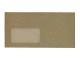 100 Briefumschläge aus Graspapier DIN lang, Haftklebung, mit Fenster, 85 g/m² – Produktbild 1 von 1