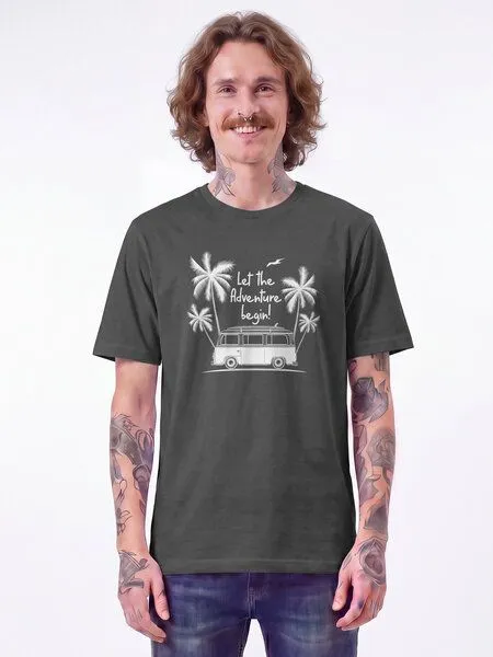 watapparel watapparel T-Shirt Unisex Let the adventure begin, Anthracite, – Produktbild 2 von 2