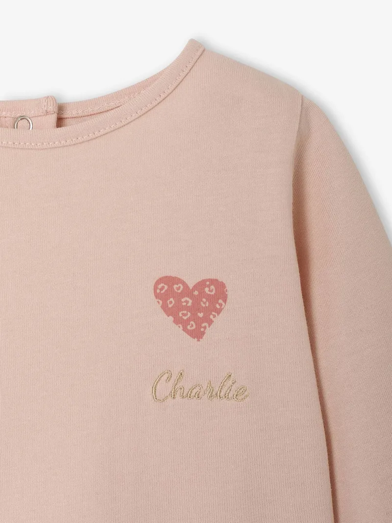 Vertbaudet Langarmshirt Baby Mädchen BASIC, Hellrosa, – Produktbild 2 von 4