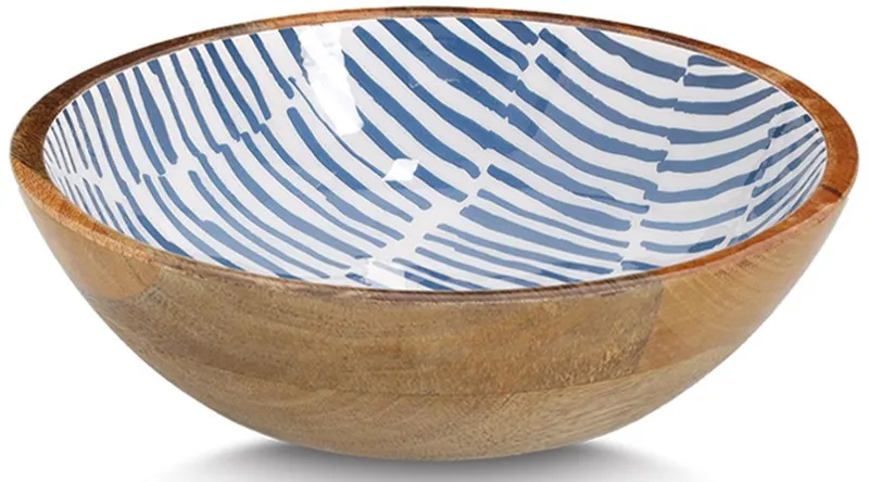 Zeller Present Schale Mangoholz, mit Streifendekor, Massivholz, hochwertiges natürliches Material, Blau, – Produktbild 2 von 7