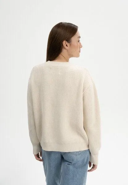 MELA MELA Rippstrick Pullover ADAH aus 100% Bio-Baumwolle, Cream melange, – Produktbild 3 von 4