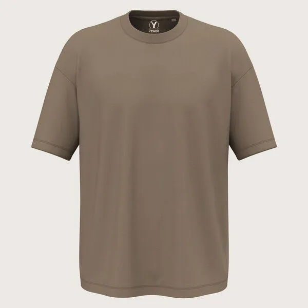 YTWOO YTWOO Oversized Herren T-Shirt, Driftwood, – Produktbild 2 von 2