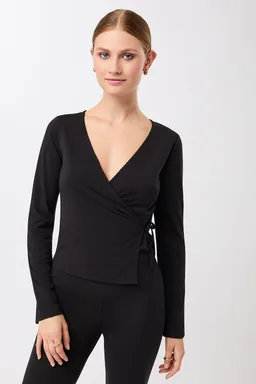 mandala MANDALA Damen vegan Wickeloberteil Neu In Schwarz – Produktbild 1 von 1