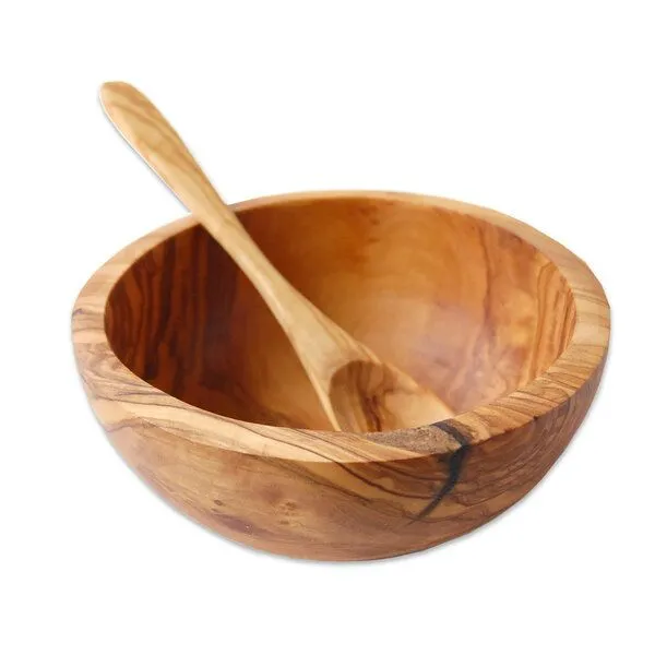 Olivenholz erleben Olivenholz erleben Müslischale Ø 16 cm aus Olivenholz inkl. Löffel – Produktbild 2 von 2