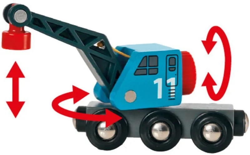 BRIO BRIO Spielzeugeisenbahn-Erweiterung BRIO® WORLD, Containerschiff mit Kranwagen, Bunt, – Produktbild 4 von 4
