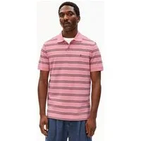 ARMEDANGELS ARMEDANGELS STRIPED POLO Herren Polo-Shirt aus 100% Bio-Baumwolle, Washed berry-granit, – Produktbild 1 von 1