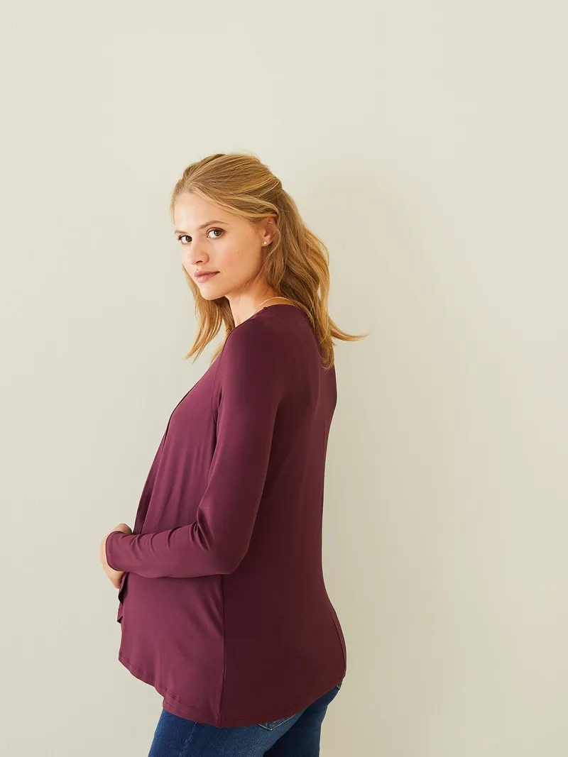 Vertbaudet Wickelshirt für Schwangerschaft & Stillzeit, Dunkelbraun, – Produktbild 4 von 4