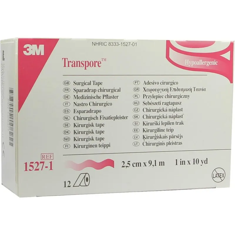 Solventum Germany TRANSPORE 2,5 cmx9,1 m Pflaster 12 St Pflaster – Produktbild 1 von 1