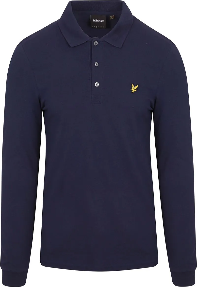 Lyle and Scott Lyle and Scott Longsleeve Polo Navy - Größe XS, Dunkelblau, – Produktbild 2 von 4
