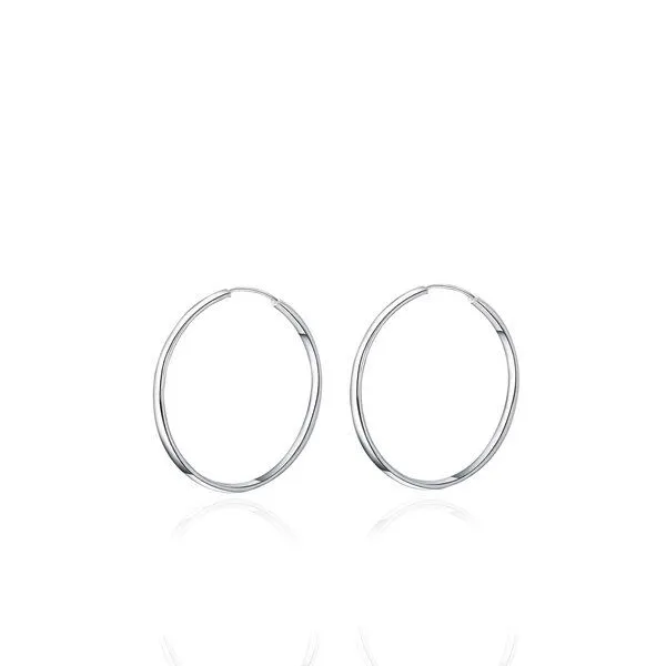 ELEKTROPULLI ELEKTROPULLI Coole & Zeitlose, feine Creolen in 8mm - 80mm / 13 Größen, Silber, – Produktbild 1 von 4