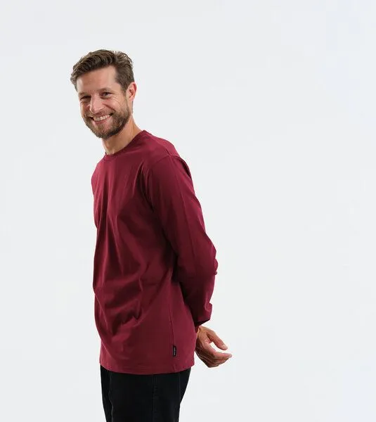 Gary Mash GARY MASH Herren Langarmshirt Scott aus Biobaumwolle, Burgund (rot), – Produktbild 3 von 3