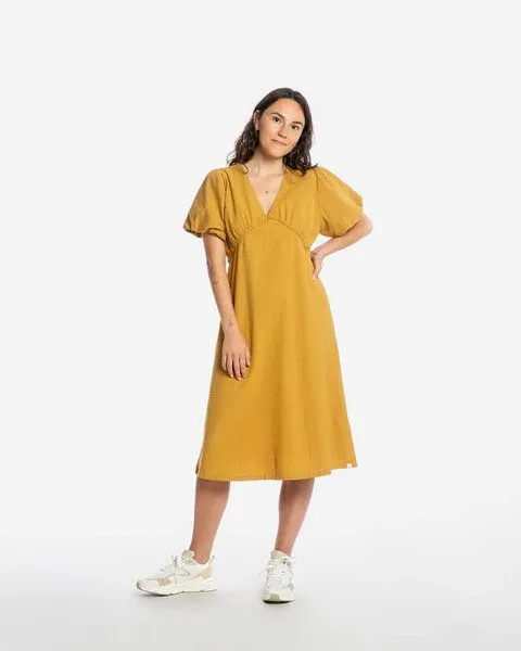 MATONA Matona Midikleid | V-Neck Dress | aus Bio-Baumwolle | GOTS-zertifiziert, Honey, – Produktbild 1 von 3