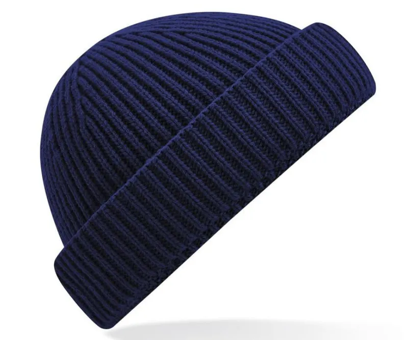 Beechfield Beechfield Strickmütze Fischermütze Herren Strick Mütze Beanie Seemannsmütze Kurz Harbour, Blau, – Produktbild 1 von 1