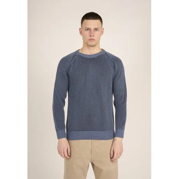 KnowledgeCotton Apparel KnowledgeCotton Apparel Strickpullover TWO TONED aus Bio-Baumwolle, Blau (china blue), – Produktbild 1 von 1
