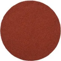 myfelt myfelt Filzkugelteppich rund, 100% Schurwolle, Rostrot (lora), – Produktbild 1 von 1