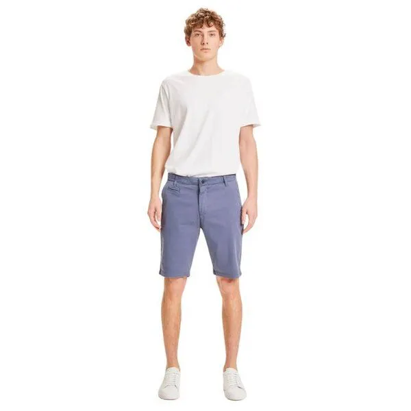 KnowledgeCotton Apparel KnowledgeCotton Apparel Shorts - CHUCK Stretch, Blau (vintage indigo), – Produktbild 2 von 3