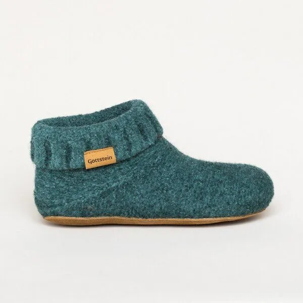 Gottstein Gottstein Hüttenschuh Knit Boot aus 100% Schurwolle - Filz-Hausschuh made in Tirol, Dunkel-grün, – Produktbild 7 von 7