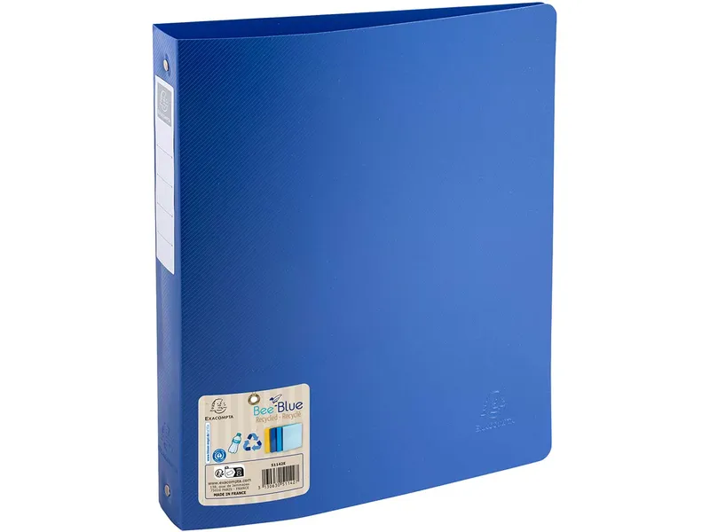 Exacompta Exacompta Ringbuch "BEE BLUE" aus Recyclingkunststoff, DIN A4, 4-Ring-Mechanik, blau – Produktbild 1 von 1
