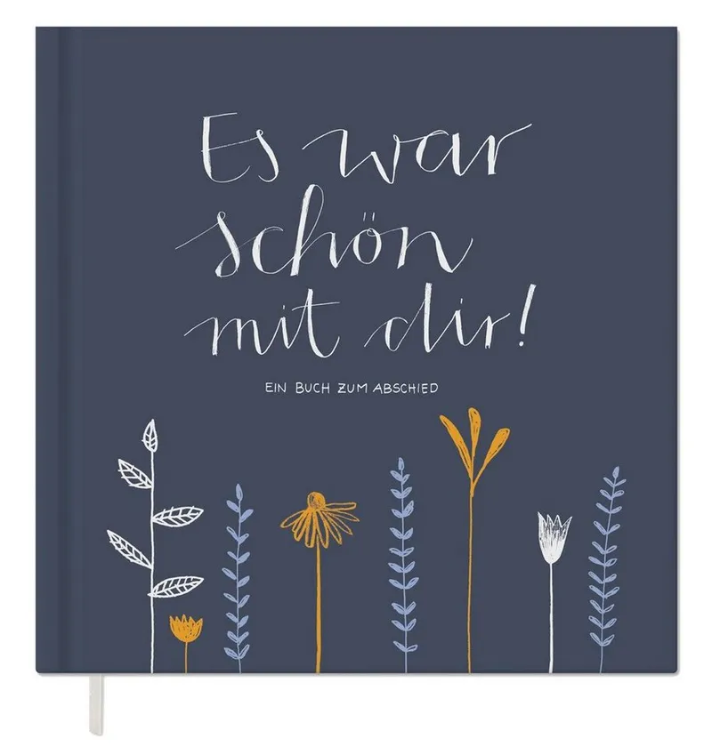 Eine der Guten Verlag Fotoalbum Es war schön mit dir! - blau weiß, Abschiedsbuch für Kollegen, Lehrer, Freunde als Abschiedsgeschenk, Blau, – Produktbild 2 von 5