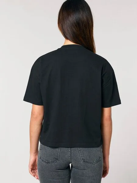 Kultgut Kultgut Biofair- Boxistyle Shirt / BE FREE & PROUD YOURSELF, Schwarz, – Produktbild 4 von 4