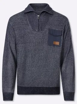 marco donati Langarm-Pullover marine-ecru-meliert – Produktbild 1 von 1