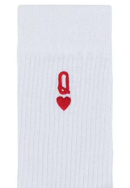 MELA MELA Gerippte Socken Stickerei 1er Pack, Weiss / queen, – Produktbild 2 von 2