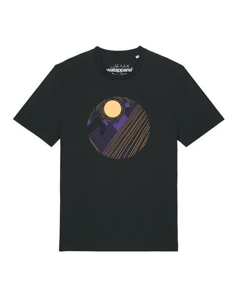 watapparel watapparel T-Shirt Unisex Geometric Landscape 3, Black, – Produktbild 1 von 2