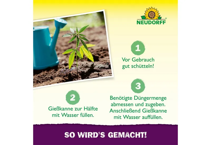 Neudorff Spezialdünger Azet GrowDünger 250ml Hanf Dünger für 50L, Vor Gebrauch gut schütteln und nur mit Wasser verdünnt anwenden., Dünger für Hanfpflanze für schnelles Wachstum und reiche Ernte, Organischer GrowDünger für kräftiges Wachstum – Produktbild 5 von 5
