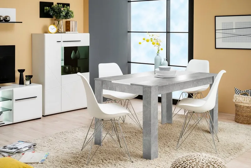 Home affaire Esstisch Domus, Mittelplatte in schwarz Farbe, Grau, – Produktbild 5 von 5